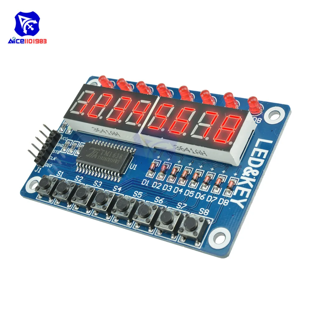 8 бит TM1638 светодиодный цифровой модуль трубка клавиш AVR дисплей для Arduino ARM|8 bit|module