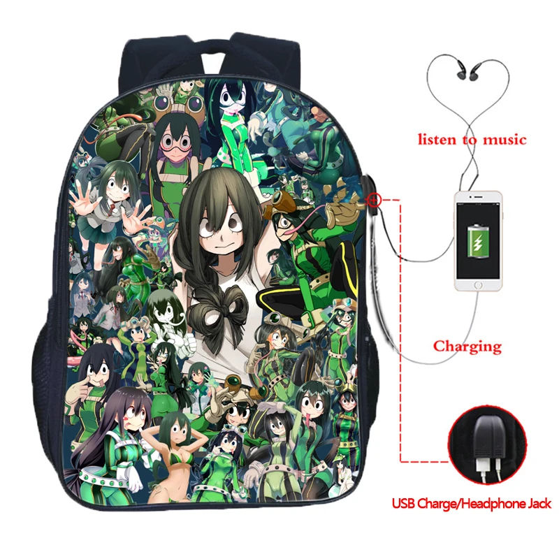 22 Boku No Hero Academy USB зарядный рюкзак для студентов, мальчиков и девочек, сумки, модный школьный рюкзак для подростков, повседневный рюкзак - Цвет: 22