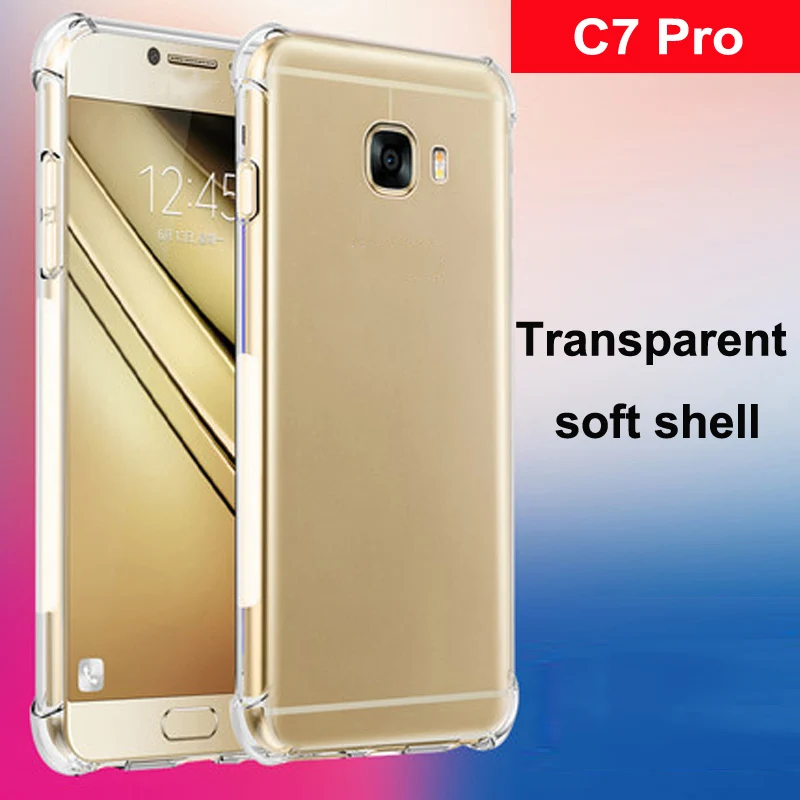 Ультра тонкий прозрачный силиконовый чехол из ТПУ для Samsung Galaxy C7 Pro защиты