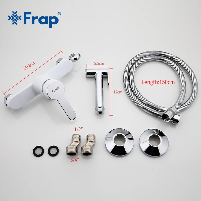 

Frap New white modern Bidet Faucet toilet cleaner shower bidets hand shower set toilet toilet flusher bidet sprayer gun F2041-8