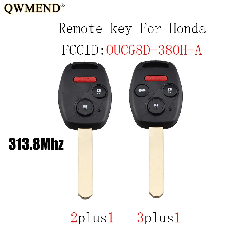 QWMEND дистанционный ключ брелок от машины для Honda Accord 2003 2004 2005 2006 2007 OUCG8D 380H A ID46 чип