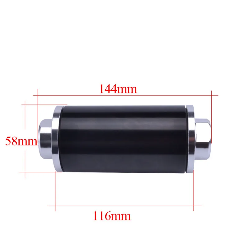 Черный Универсальный алюминиевый топливный фильтр с высоким потоком для