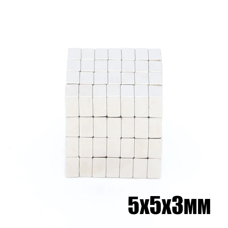 200 шт. 5x5x3 мм Мини N35 класс супер мощный магнитный блок NdFeB кубовидные
