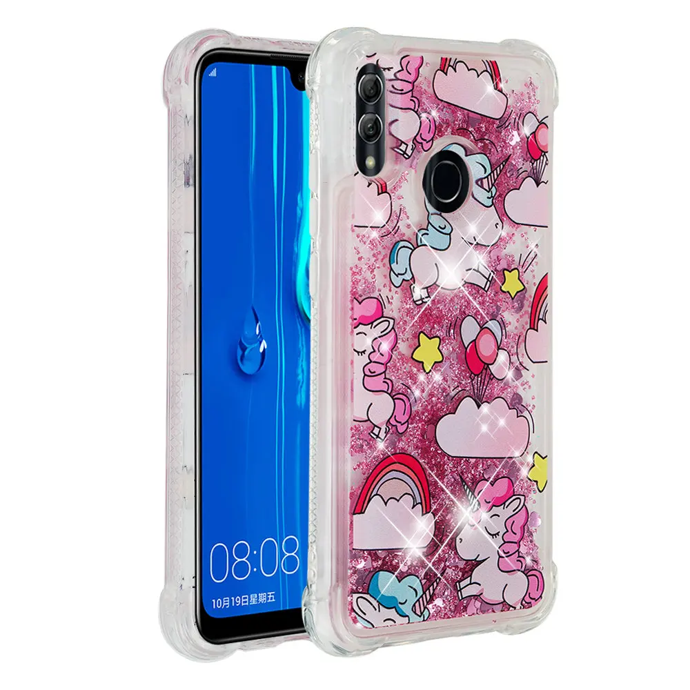 Чехол с жидким зыбучим песком для huawei Honor 8 10 Lite 6c Love Heart блестящий чехол mate 20 Pro