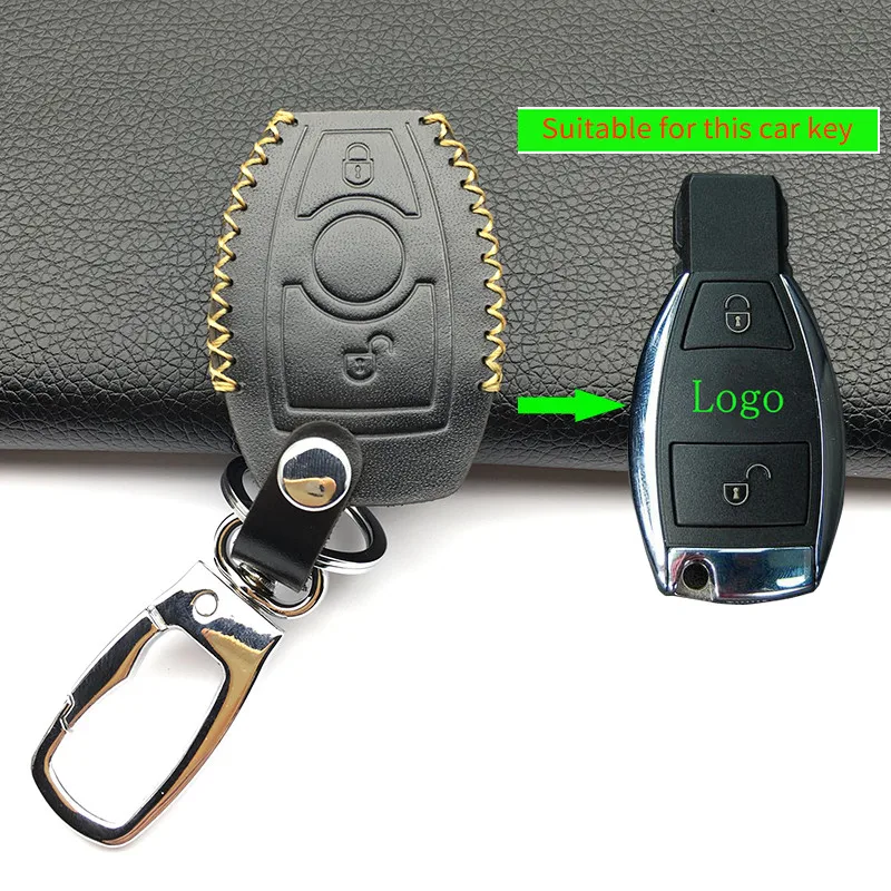 Чехол для ключа из 100% натуральной кожи Mercedes Benz A180 A200 A260 A AMG Cla Class 2|2 button|key case for carcase