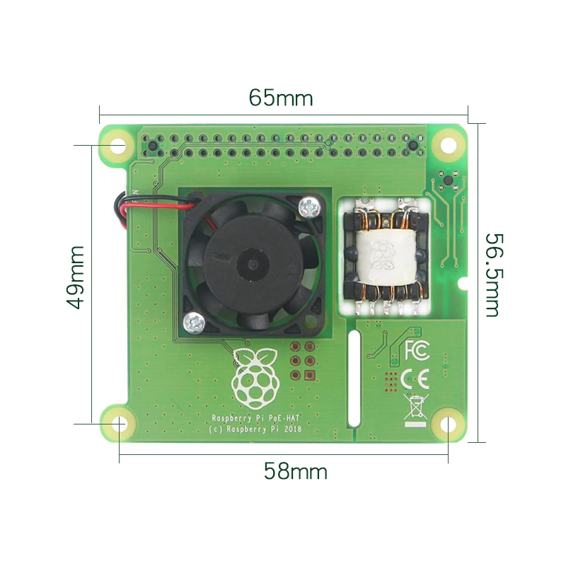 Модуль Raspberry Pi PoE HAT с контроллером вентилятора PoE Hat плата для Raspberry Pi 4 Модель B/3B+ Plus/3B