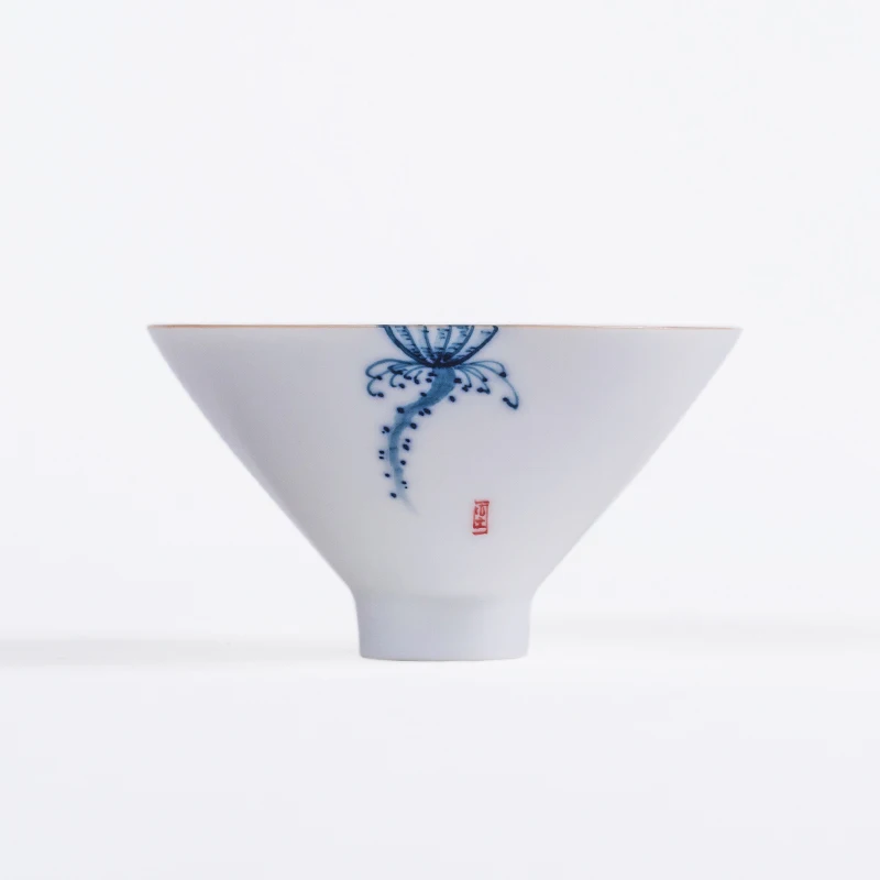 Новый синий и белый фарфор Чай чашки Керамика один Шапки ручная роспись кунг фу