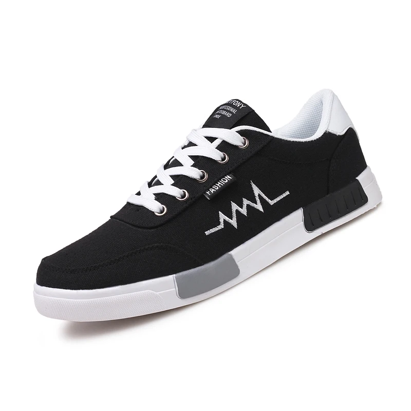 TRAANO 2019 New Spring Summer Canvas Shoes Men Sneakers Low top Black Casual Male Brand Fashion CC-211 | Обувь