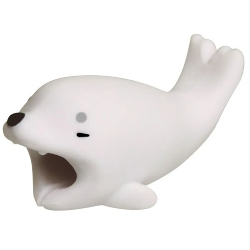 Seal 1 шт. kawaii кабель укус животное для iphone протектор в форме намотки собака укус телефон аксессуар шалость игрушка забавный - Цвет: Seal