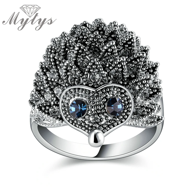 Брендовое оригинальное дизайнерское кольцо Mytys с животным ежиком модное женское