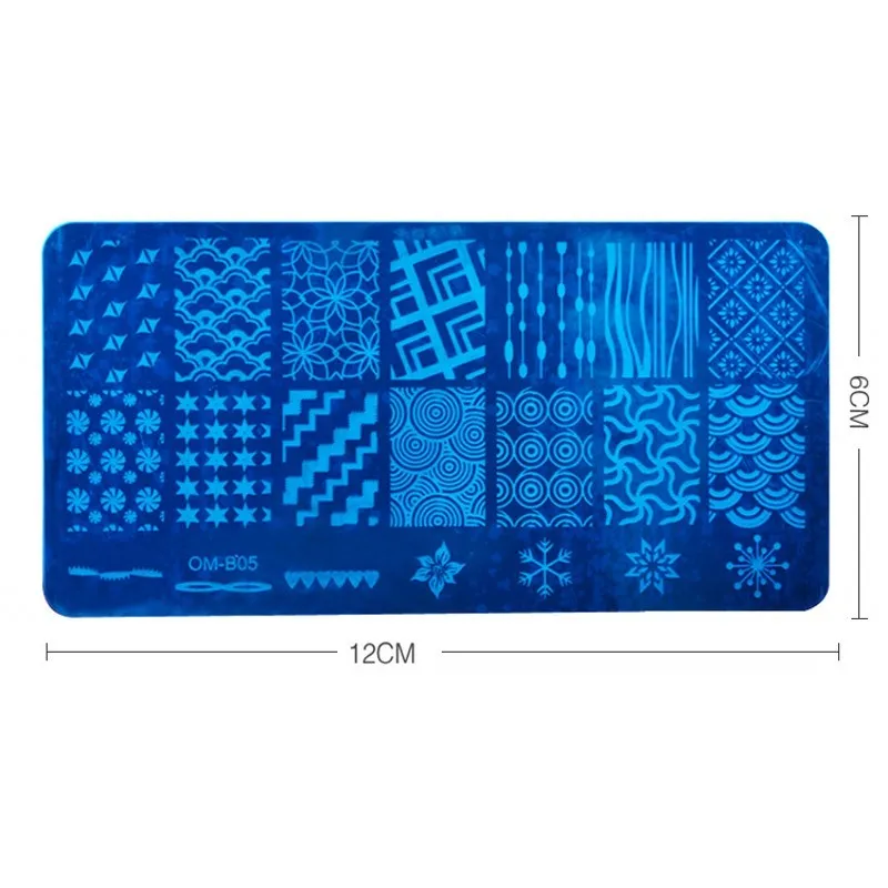 1 x пластины для штамповки ногтей геометрические (треугольник/сетка/ромб) шаблон