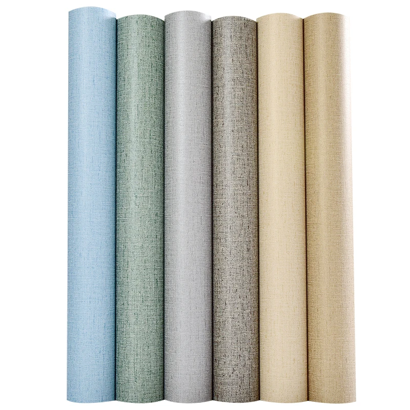 Современные однотонные обои с льняным узором нетканые для стен гостиной