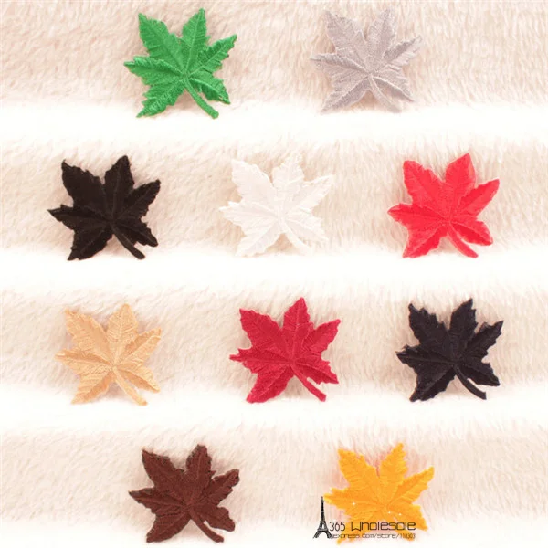 Бесплатная доставка наклейки с кленовыми листьями 6 шт./лот тканевые нашивки