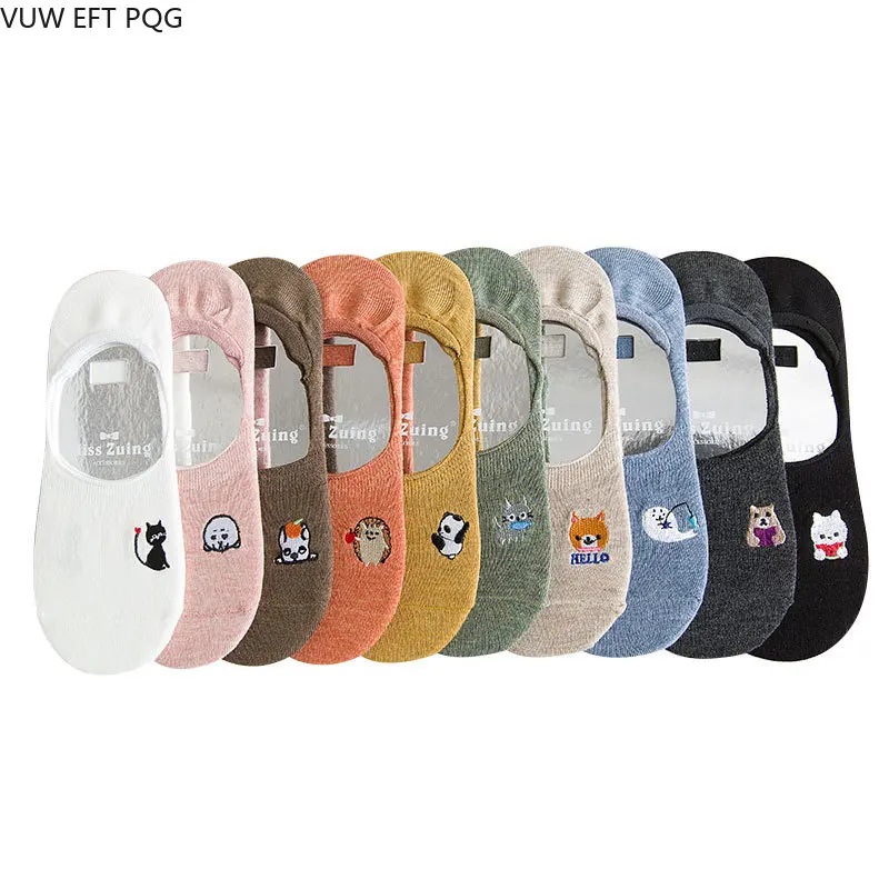 

Woman Girl Sock sweet girl style cartoon embroidery pattern socks multicolor summer cotton breathable and sweat-absorbent