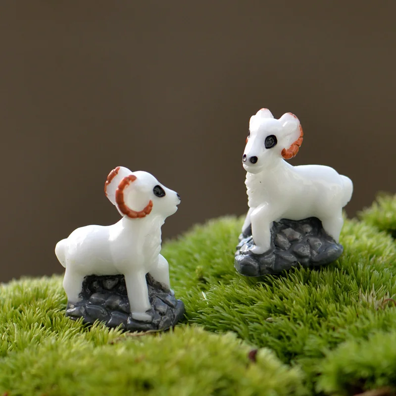 2019 1 шт. милый белая козья DIY Смола Сказочный Сад ремесло украшения миниатюрный