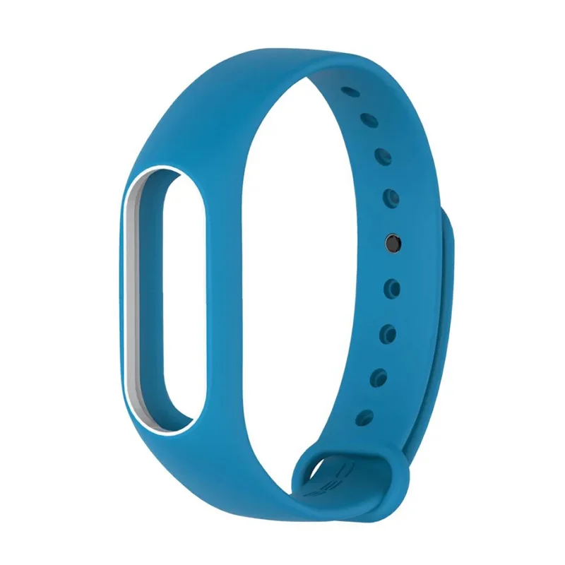 Blue with White Цветной mi band 2 ремешок reloj inteligente высококачественный силиконовый двойной цветной удобный ремешок на запястье для xiaomi mi band 2 - Цвет: Blue with White