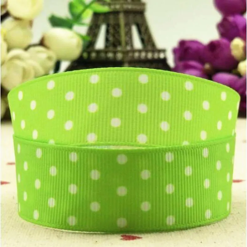 Бесплатная доставка 22 мм разноцветная однотонная мультяшная лента в горошек 10