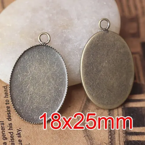 Free shipping!!! 400pcs bronze oval with ring Picture Frame charms Pendants 18x25mm,Cameo Cab blank