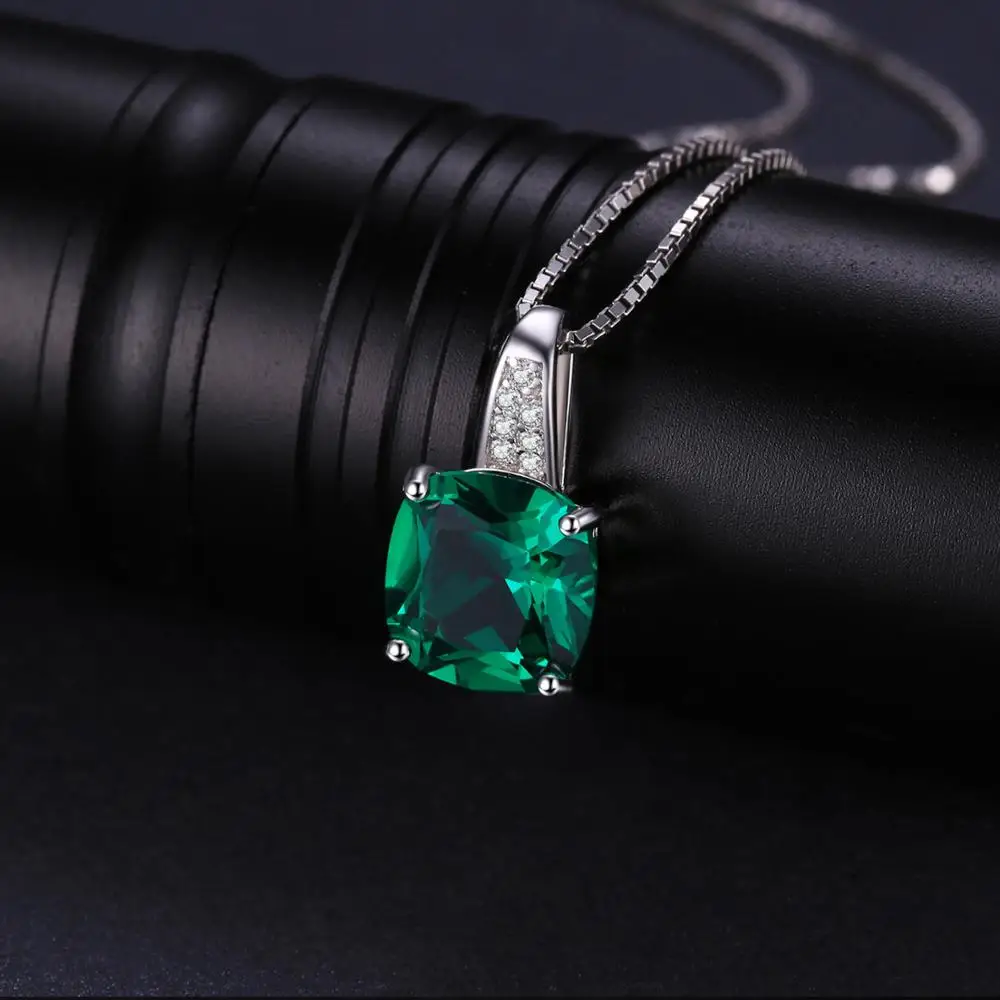 Jpalace 3ct имитация Nano изумрудное ожерелье с подвеской 925 драгоценные камни из