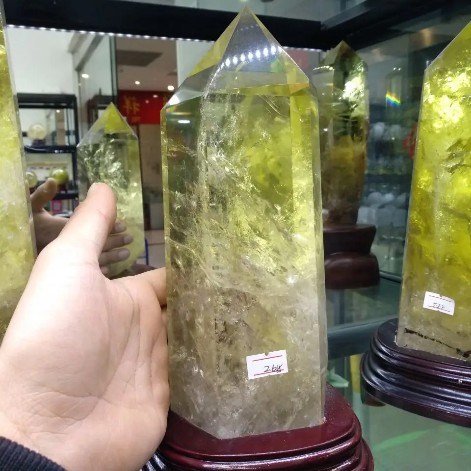 Натуральный дымчатый цитрин кварцевый хрусталь Obelisk палочка точечное исцеление +