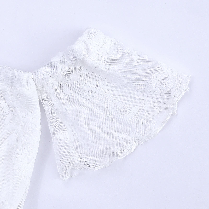 Комплект одежды для девочек 2019 летний модный белый кружевной дизайн с открытыми