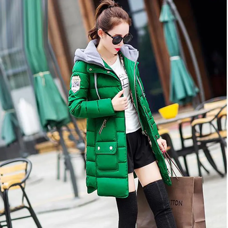 4XL Ukraine 2017 New Parkas Plus size Winter Down Cotton Jacket Long Coat Women Hooded padded Female Jackets manteau femme hiver