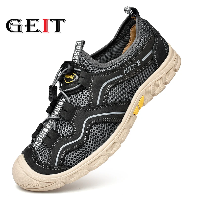Мужская туристическая обувь дышащие кроссовки из сетки теплые высокие горные