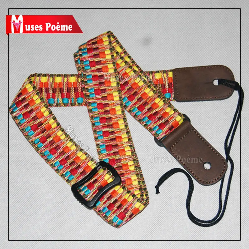 Гавайи плетеная ткань в полоску регулируемый гавайская гитара ремешок