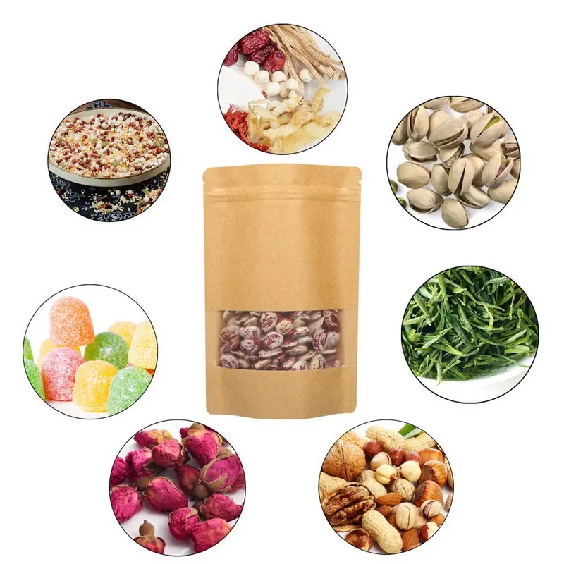 50 шт коричневые подарочные мешки для конфет из крафт бумаги Свадебный пакет