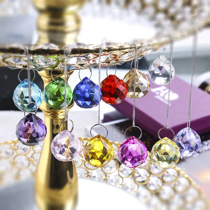 H& D 12 шт. 20 мм цветной хрустальный шар Призма Suncatcher радужные Подвески производитель, Висячие кристаллы призмы для окон, для фэн-шуй