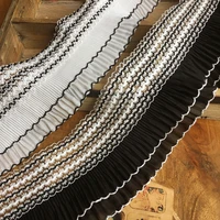 skirt collar accessories 10cm wide elasticity fold chiffon accordion fold lace trim fabric 5yardslot rs1014