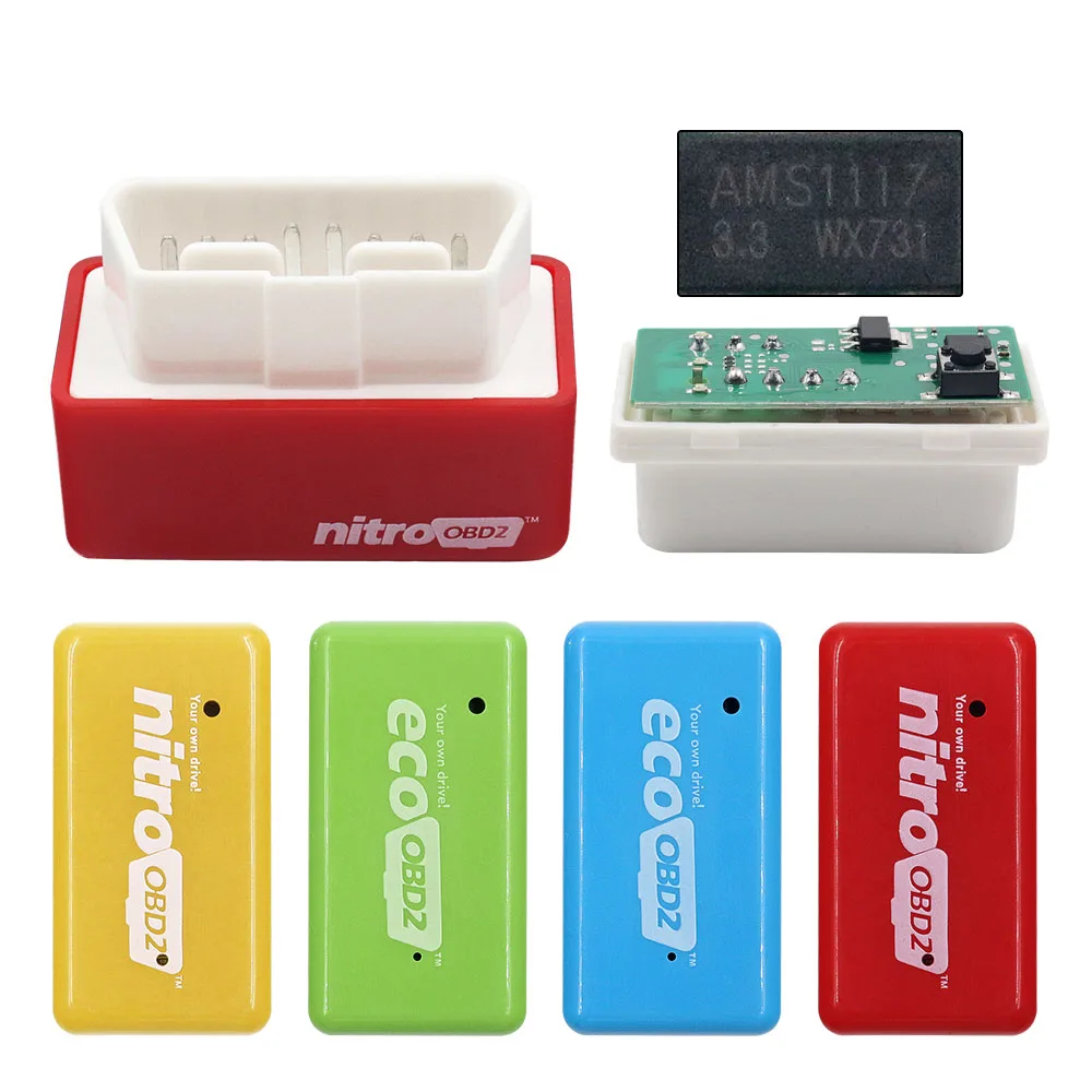 Nitro OBD2 бензиновый чип, тюнинговая коробка Nitroobd2 ECO OBD2, бензиновая заглушка, флэш-накопитель ECU, больше мощности, крутящий момент, экономия топлива