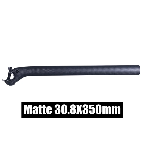 Matte 30.8X350mm Без логотипа труба из углеродистого волокна 3 K из углеродного волокна, подседельный штырь для горного велосипеда, велотренажер Горный Дорожный велосипед Подседельный штырь 27,2/30,8/31,6*350/400 мм - Цвет: Matte 30.8X350mm