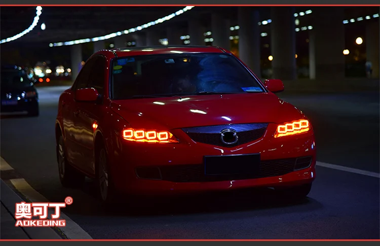 АКД Тюнинг автомобилей фары для Mazda 6 мазда 6 2004- светодиодные фары DRL ходовые огни биксеноновый луч Противотуманные фары с ангельскими глазками