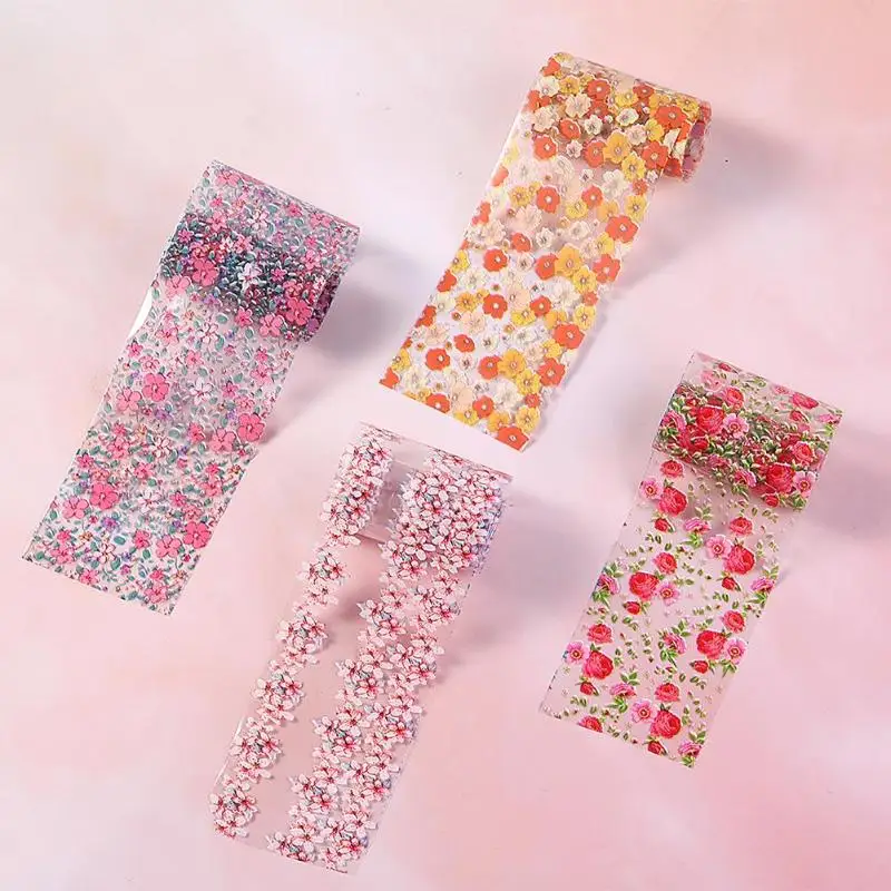 Набор цветной фольги для ногтей с цветочным принтом 10 шт.|Стикеры и наклейки| |