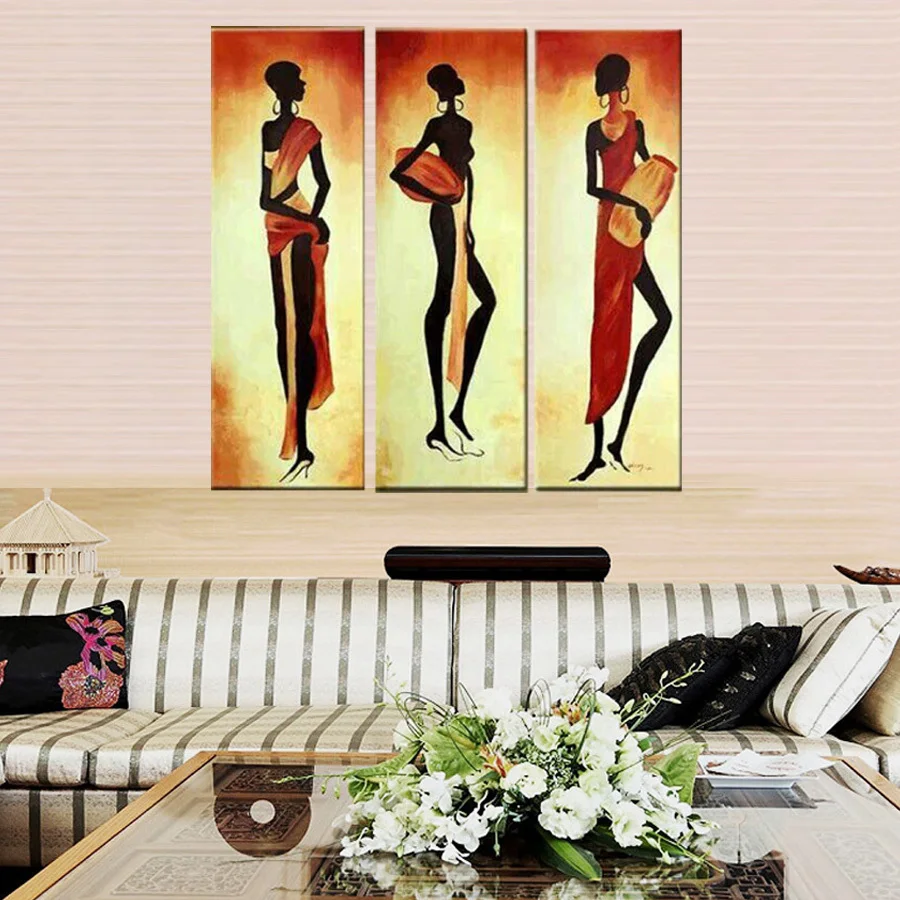 Горячая 3 шт./компл. абстрактные современные Фигурки для девочек картина маслом