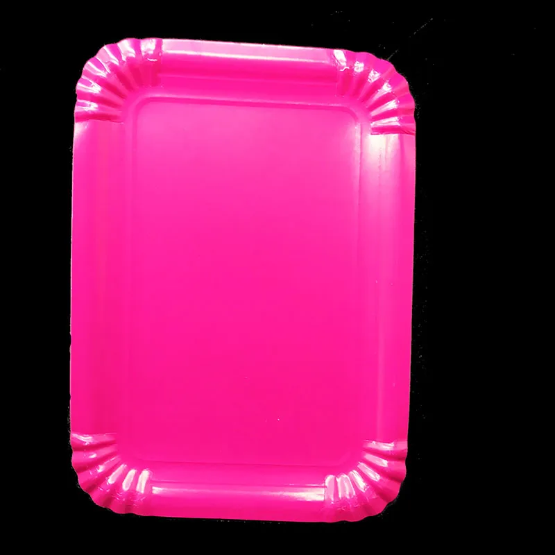 10 шт./лот прямоугольные бумажные тарелки однотонные одноразовые вечерние чные