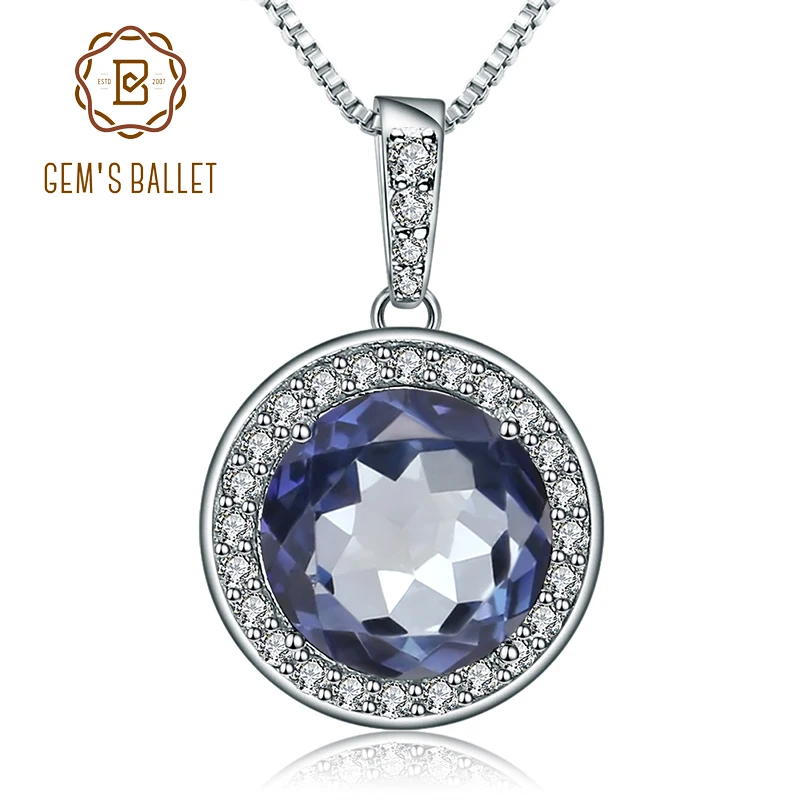 Gem's Ballet 4.79Ct ювелирные украшения натуральный иолит синий мистический кварцевый камень 925 пробы серебряный кулон ожерелье для женщин вечерние