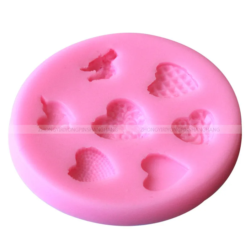 Силиконовая форма в виде разных сердца 3D формы украшение для шоколада инструмент