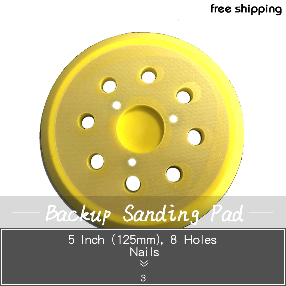 Подложка для шлифовки 5 дюймов 3 гвоздя для крепления крючком и петлей дисков аксессуары для электроинструментов.