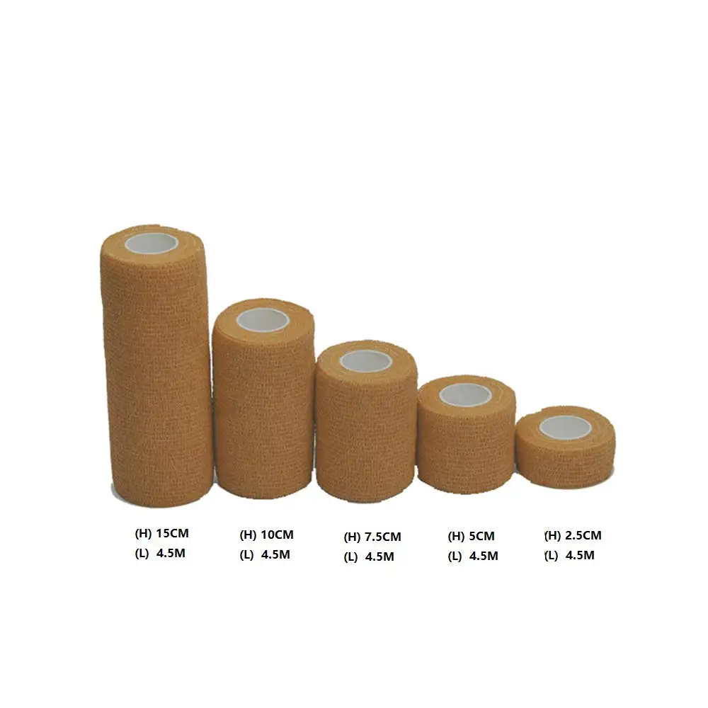 Хаки 5 шт./компл. спортивные Elastoplast эластичных повязок самоклеящиеся Флизелиновые сплоченной бинты для обертывания 2,5/5/7,5/10/15 см* 4,5 м 16 цветов - Цвет: Хаки