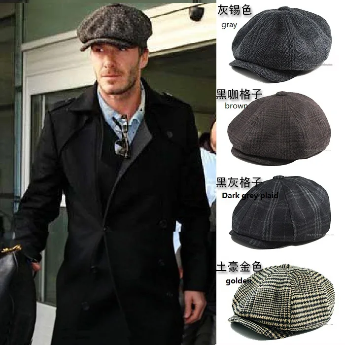 Flat tweed hat with a peak Clearance