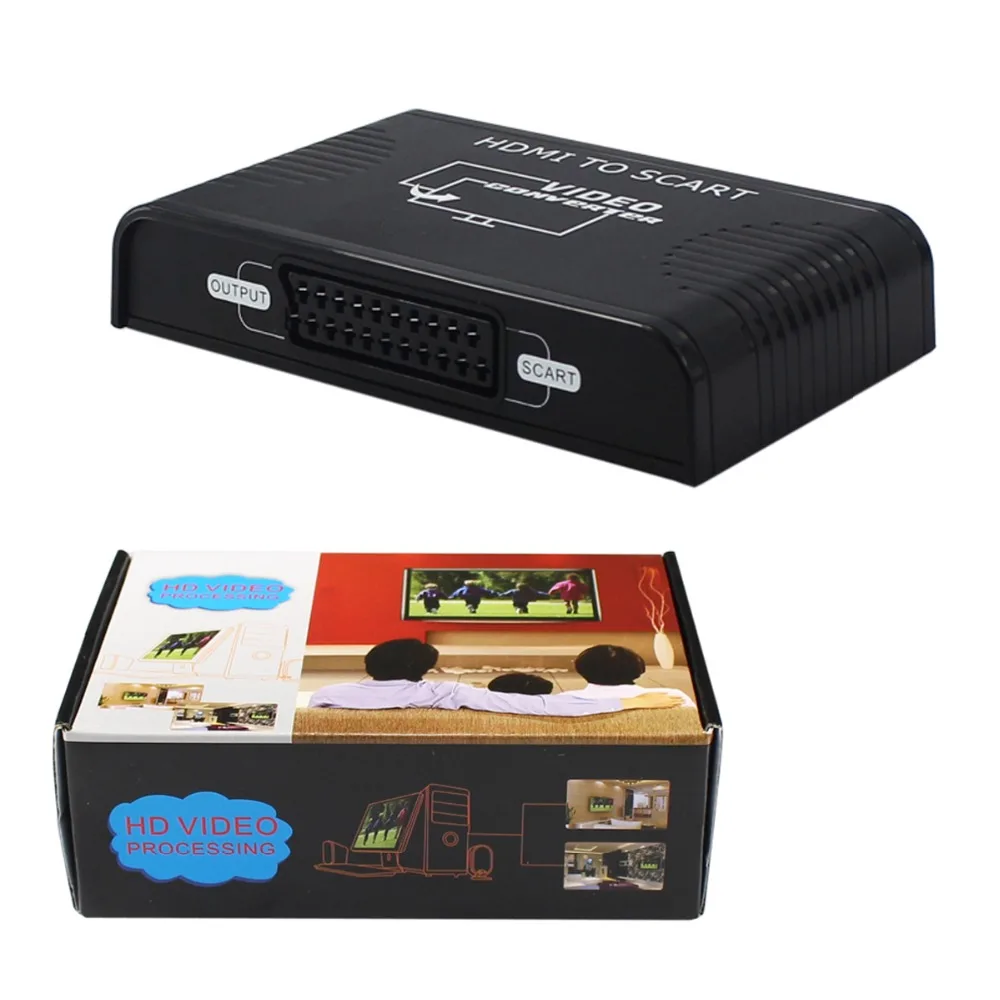 HDMI конвертер/переходник в scart HD аналоговый для композитного видео сигнала +
