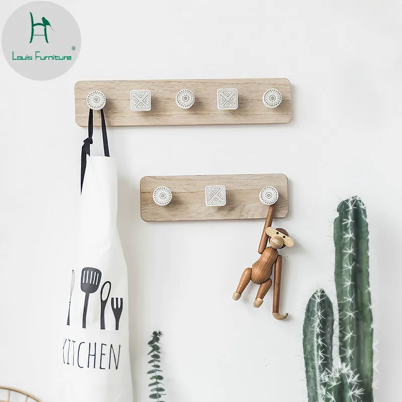 

Louis Fashion Coat Racks Nordic Creative Wall Hook Hang Hanger Bedroom Living Room Clotheskey Wall Decorative Door