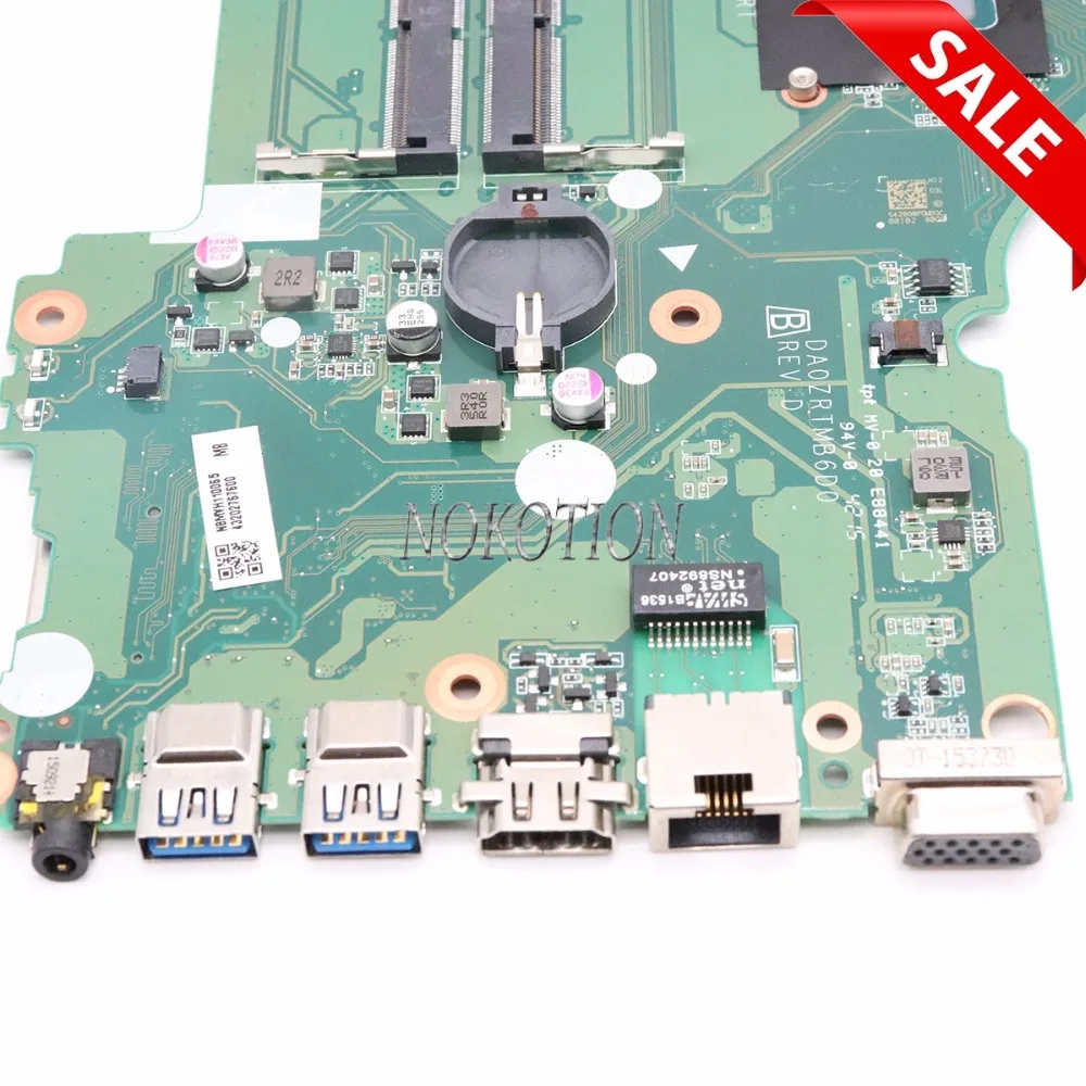 Материнская плата NOKOTION NBMVH11006 NB.MVH11.006 DA0ZRTMB6D0 для ноутбука acer Aspire E5 573G|Материнские