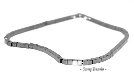 4x4 мм Нуар черный гематит камень квадрат куб свободные Бусины 16 дюймов Full Strand