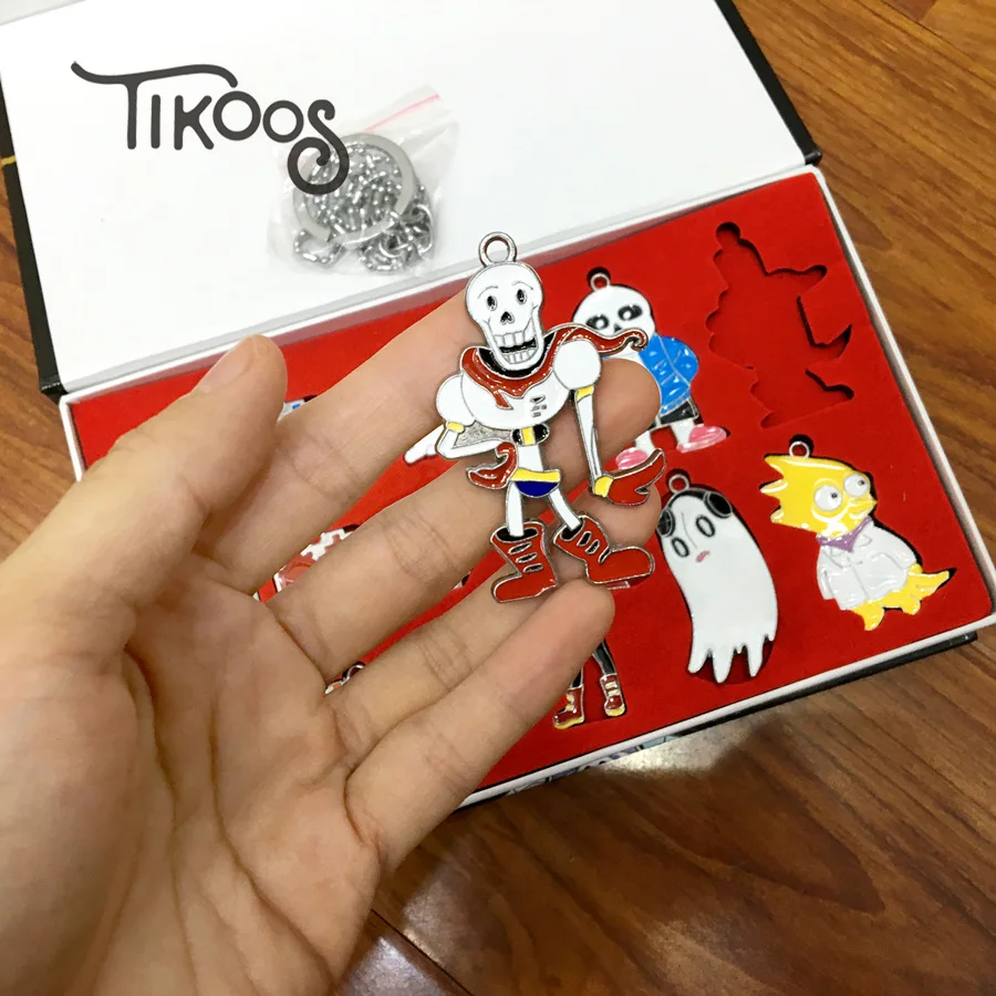 Новинка, набор Undertale, Toriel Sans Papyrus Undyne Alphys Mettaton Flowey Asriel, фигурка, кулон, модное ожерелье, брелок, брелки