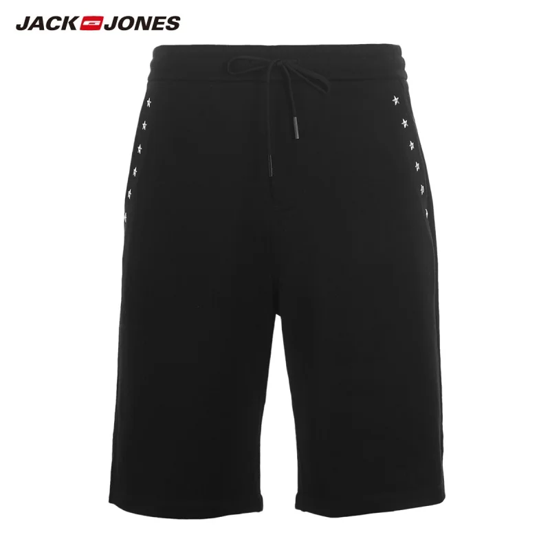 Мужские Стрейчевые шорты JackJones из 100% хлопка с завязками на коленях уличная одежда