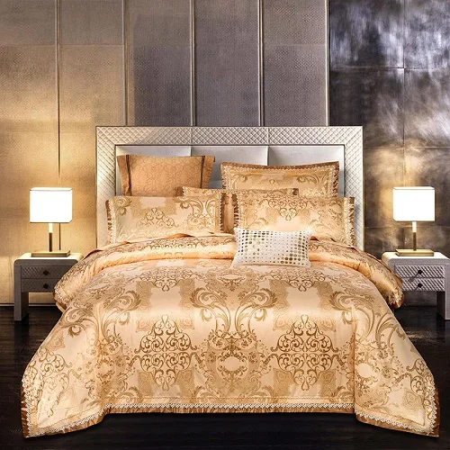 bedding set 6 4 шт., роскошный Шелковый сатиновый Комплект постельного белья премиум класса, постельное белье King queen, простыня, простыня, набор пододеяльников, Комплект постельного белья, наволочки - Цвет: bedding set 6