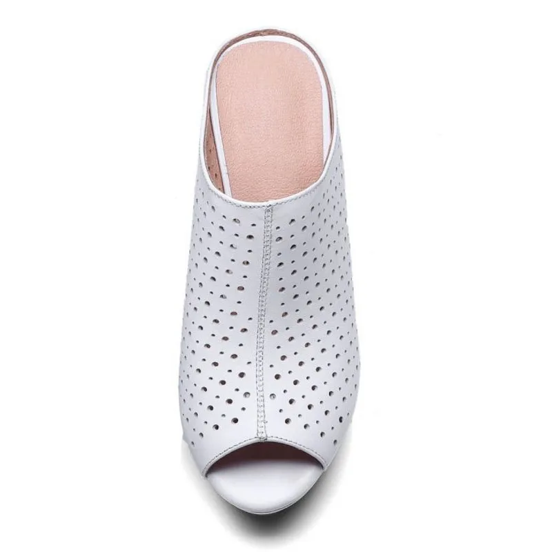 RAZAMAZA Для женщин из натуральной кожи сандалии на танкетке Платформа выдалбливают